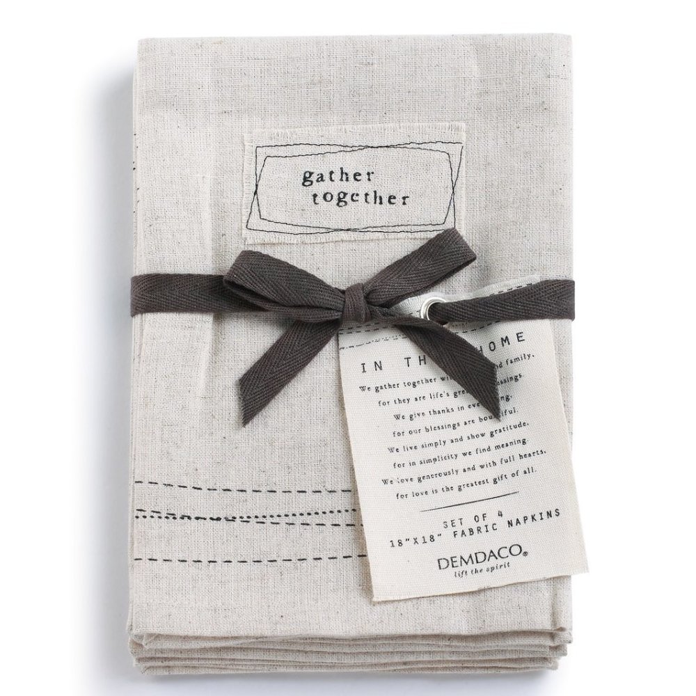 NWT - Demdaco Set of 4 Gather Together Cloth Napkins